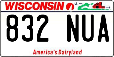 WI license plate 832NUA