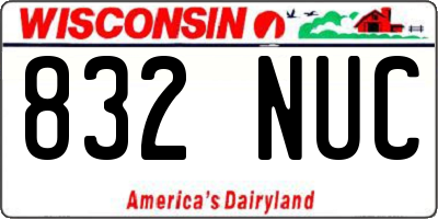 WI license plate 832NUC