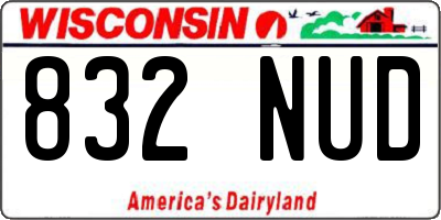 WI license plate 832NUD