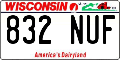 WI license plate 832NUF