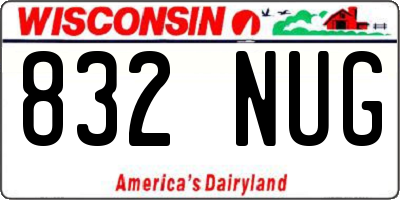 WI license plate 832NUG