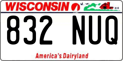 WI license plate 832NUQ