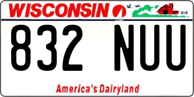 WI license plate 832NUU