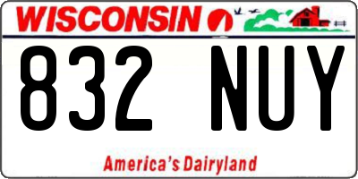WI license plate 832NUY