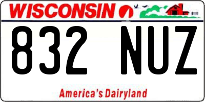 WI license plate 832NUZ