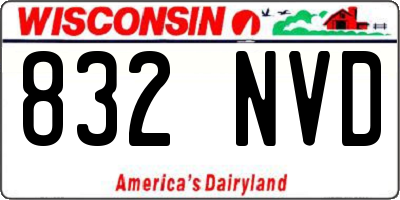 WI license plate 832NVD