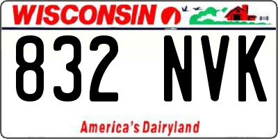 WI license plate 832NVK