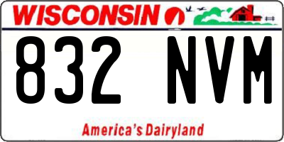 WI license plate 832NVM