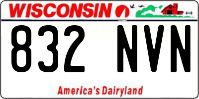 WI license plate 832NVN