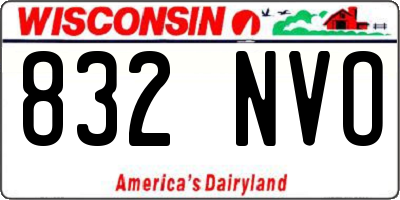 WI license plate 832NVO