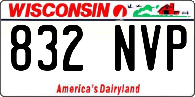 WI license plate 832NVP