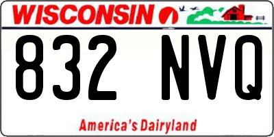 WI license plate 832NVQ