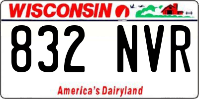 WI license plate 832NVR