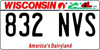 WI license plate 832NVS