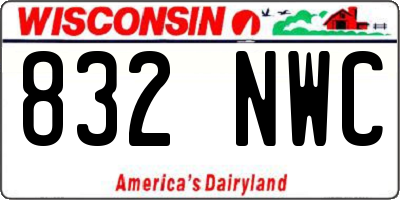 WI license plate 832NWC