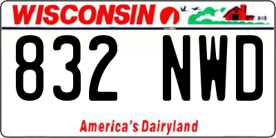 WI license plate 832NWD