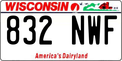 WI license plate 832NWF