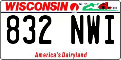 WI license plate 832NWI
