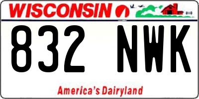 WI license plate 832NWK