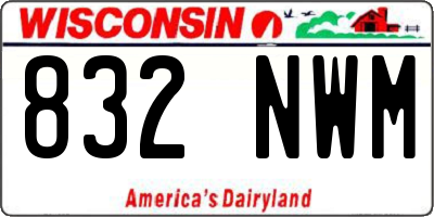 WI license plate 832NWM
