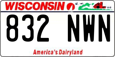 WI license plate 832NWN