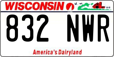 WI license plate 832NWR