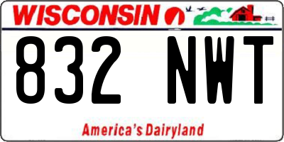 WI license plate 832NWT