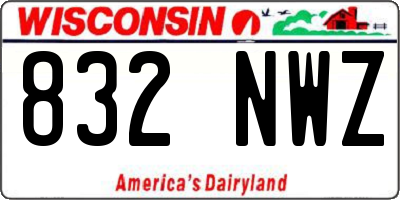 WI license plate 832NWZ