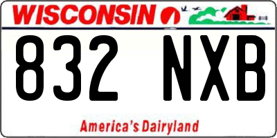 WI license plate 832NXB