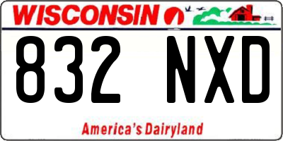 WI license plate 832NXD
