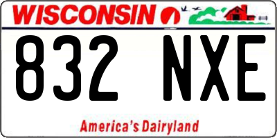 WI license plate 832NXE