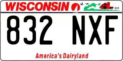 WI license plate 832NXF