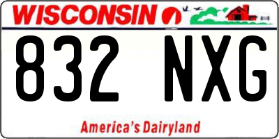 WI license plate 832NXG