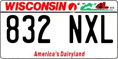 WI license plate 832NXL