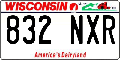 WI license plate 832NXR
