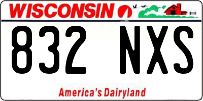 WI license plate 832NXS