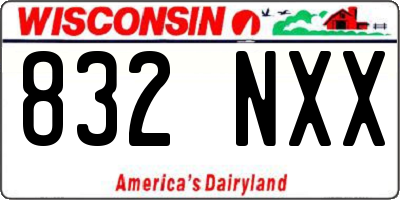 WI license plate 832NXX