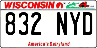 WI license plate 832NYD