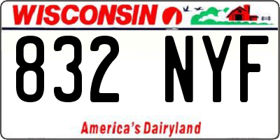 WI license plate 832NYF
