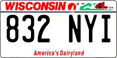 WI license plate 832NYI