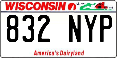 WI license plate 832NYP