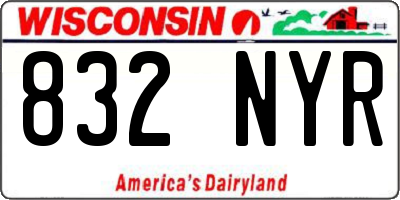 WI license plate 832NYR