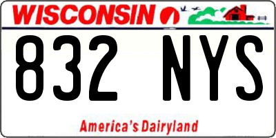 WI license plate 832NYS
