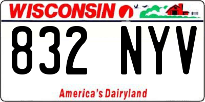 WI license plate 832NYV