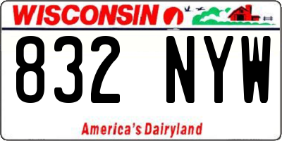 WI license plate 832NYW