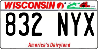 WI license plate 832NYX