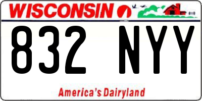 WI license plate 832NYY