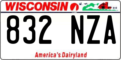 WI license plate 832NZA