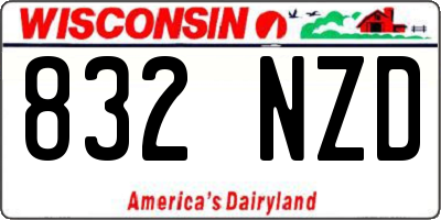 WI license plate 832NZD