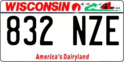 WI license plate 832NZE